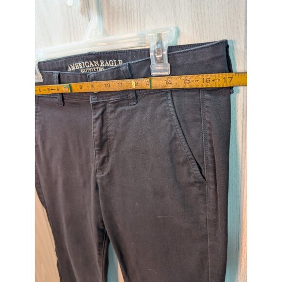 American Eagle Super Stretch Kick Boot Chino Pants Women’s Size 12 Short Black - Picture 9 of 10